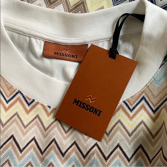 Missoni Men's Short Sleeve Zigzag Tee - Multicolor - Picture 6 of 10